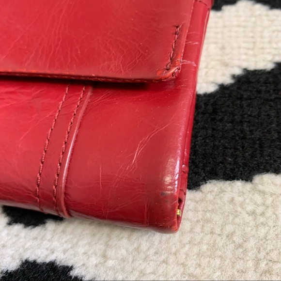 Fossil Red Leather Trifold Wallet Large - Picture 16 of 16